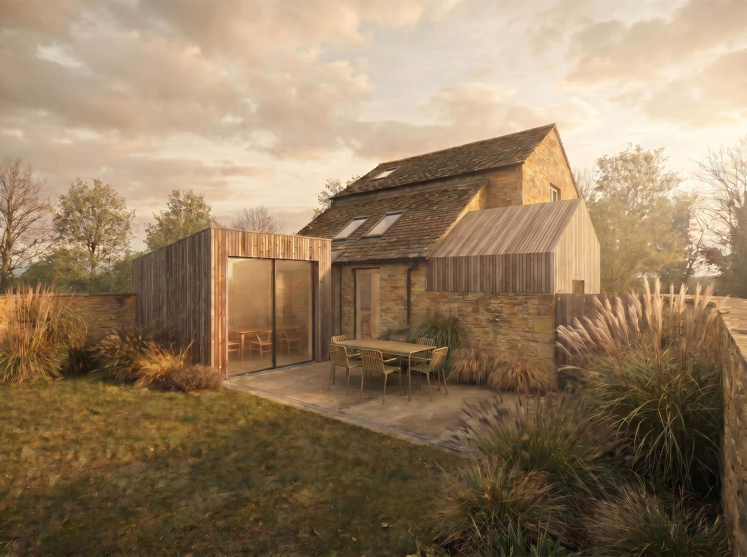 Untitled Existing garage conversion with timber garden-shed-style extensions forming a new dwelling on the outskirts of Bath by Andrew Taberner Architects